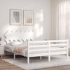 VidaXL Bed Frame with Headboard White 140x190 Cm Solid Wood 3195267