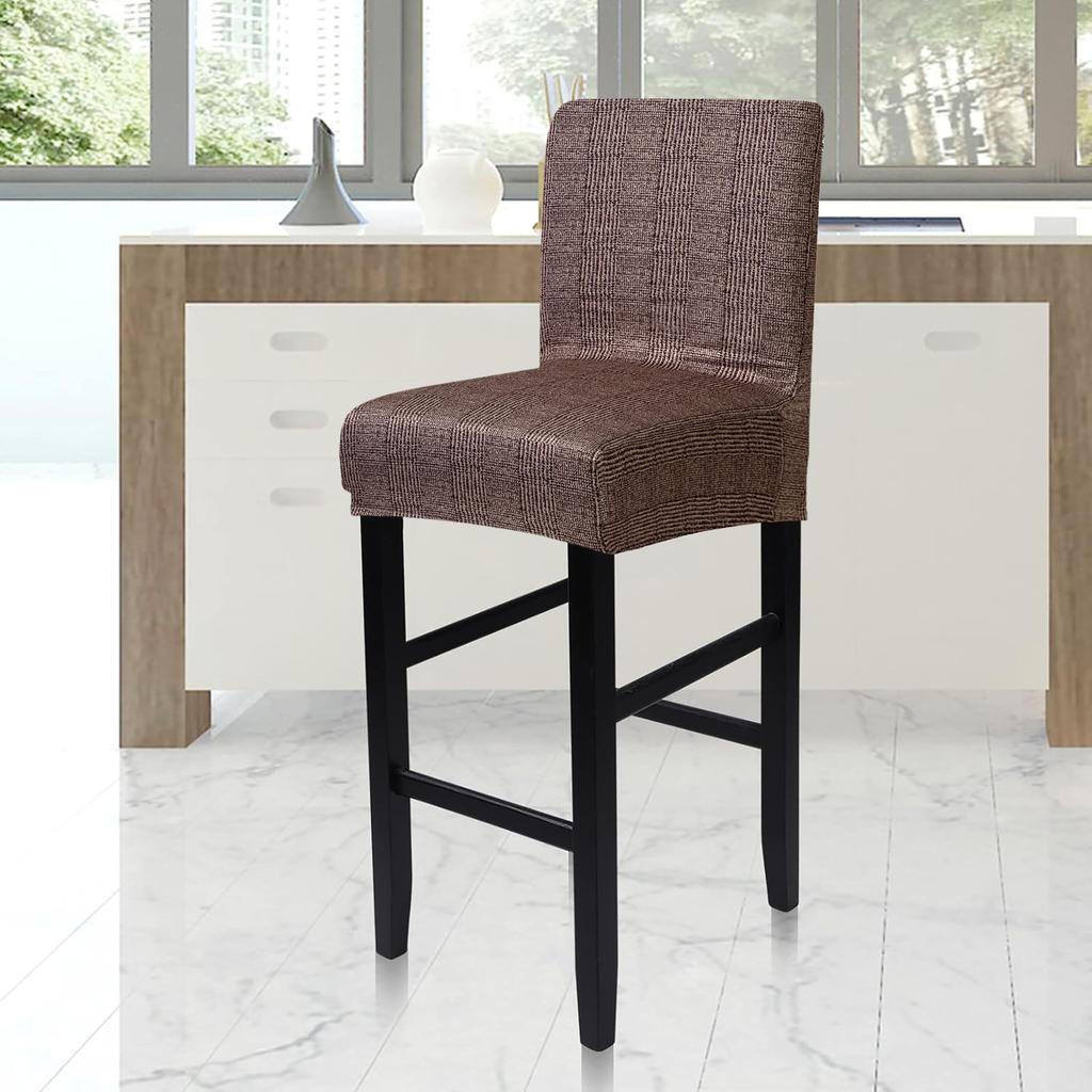 Printed Milk Silk Bar Stool High Chair Cover Elastic Bar Stool Cover Bar Table Hotel Club Low Backrest Cover