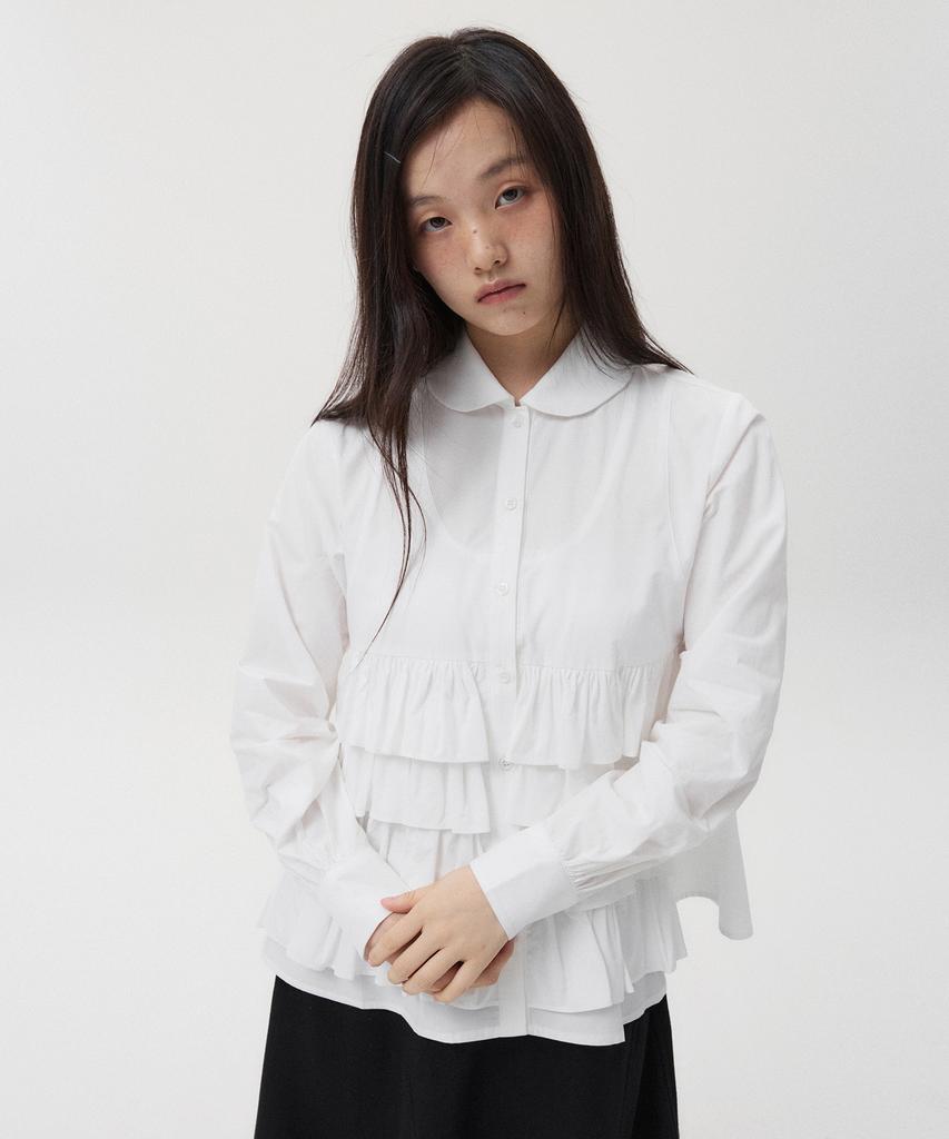 Ohesio Cancan Frill Blouse, White
