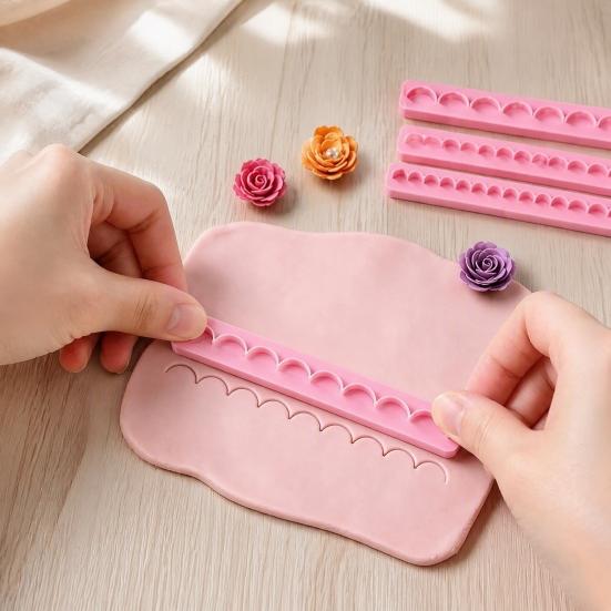 Handmade Craft Supplies 6Pcs Polymer Clay Flower Petal Cutter, 6 Shapes 3D Making Easy Clean Molds Tool, Plastic Crafting Tools for DIY Lovers