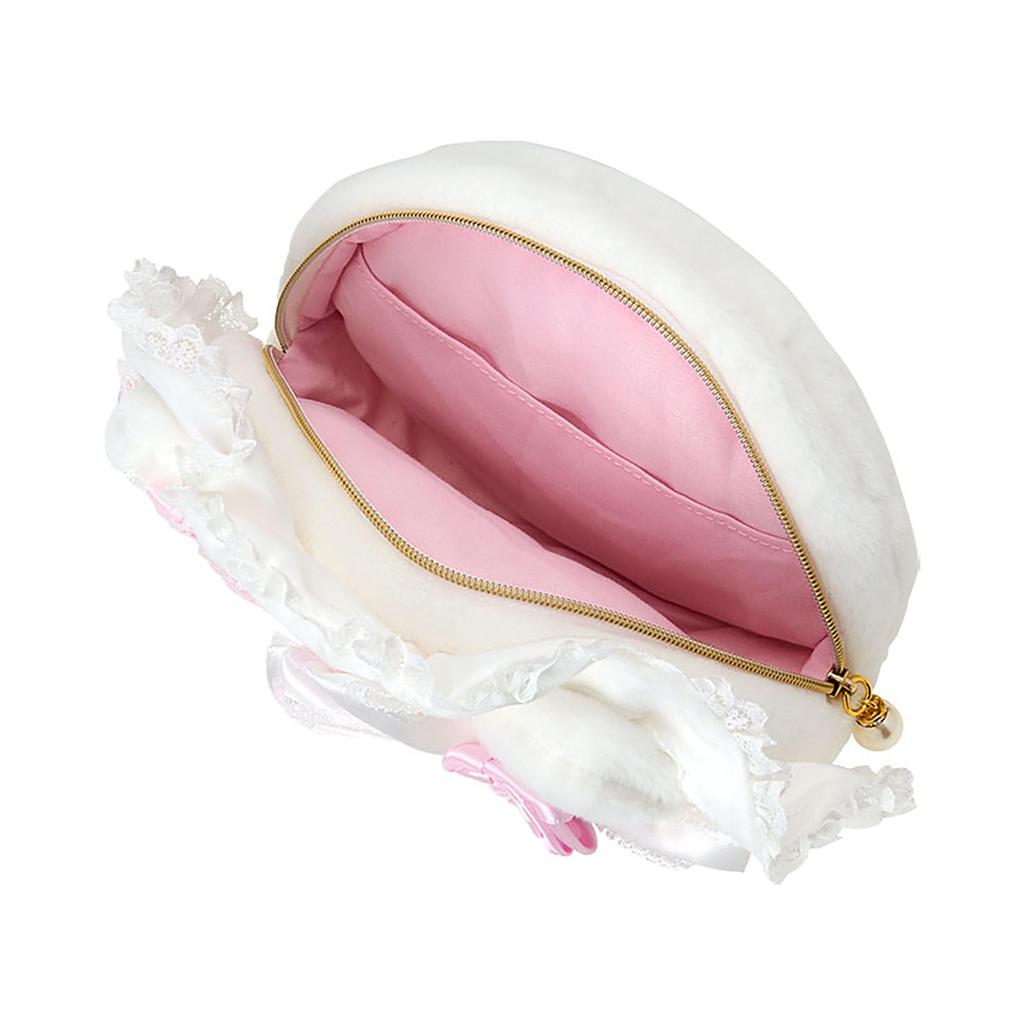 Sanrio Hello Kitty Pouch for Ages 3 and Up Face-Shaped (White Frill) (011541)