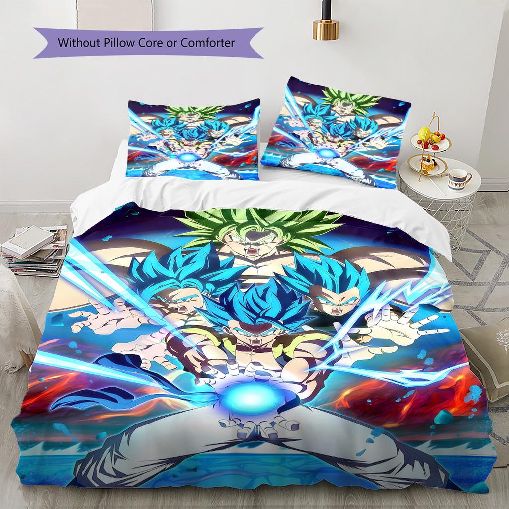Dragon Ball Fashion Bedding Set Soft Microfiber Duvet Cover Pillowcases Trendy for Bedroom Decor