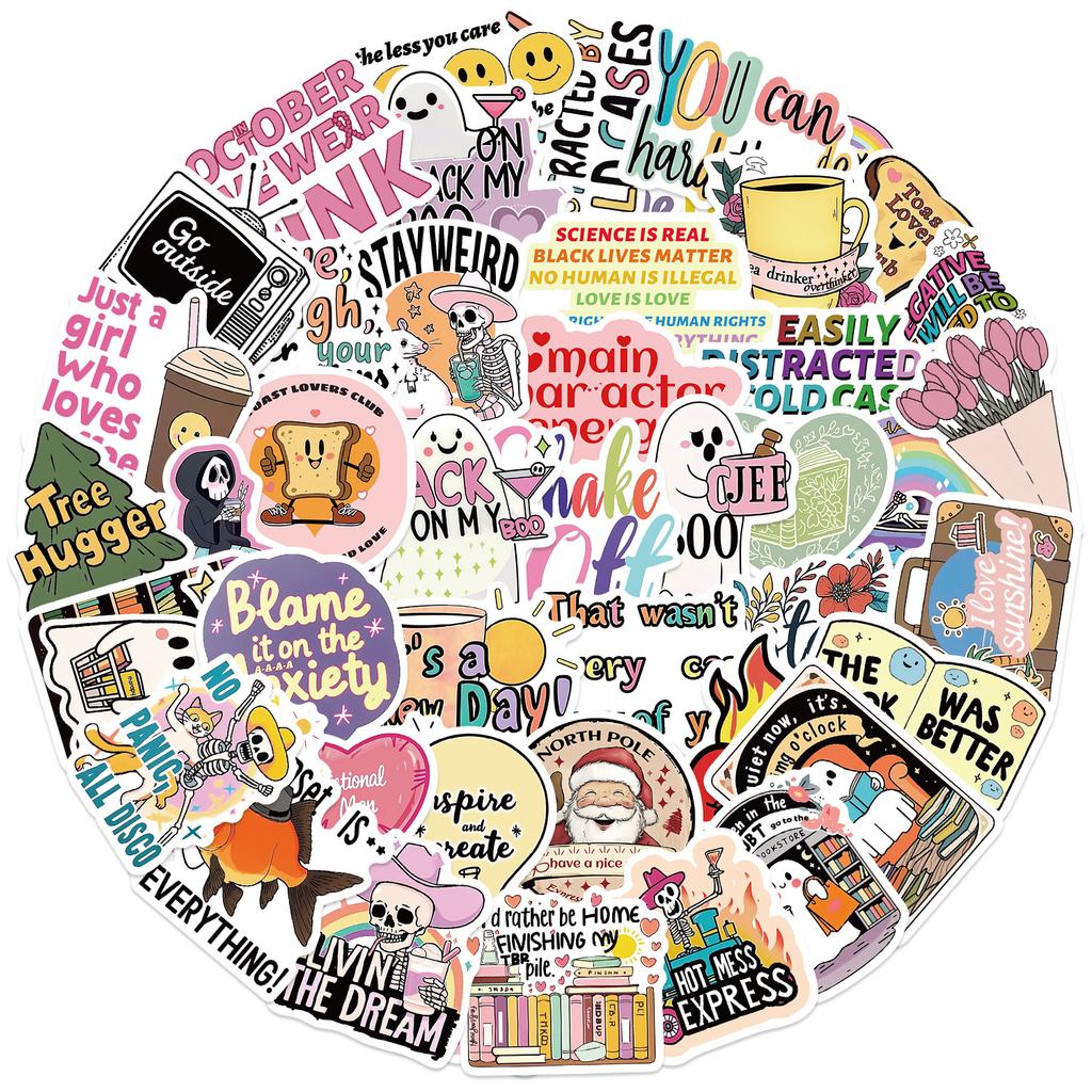 50 Cartoon Mixed Characters Graffiti Stickers Guitar Notebook Suitcase DIY Waterproof Stickers