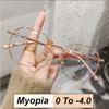 Модные круглые очки большого размера для близорукости для женщин, блокирующие синий свет, компьютерные очки для минуса, рецептурные очки, очки