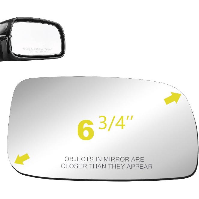 BOOLEE Mirror Glass Replacement Fit For 2007-2012 Toyota Camry/Camry Hybrid (1St Digit Of VIN Is A 1,4 Or 5 Made In USA Only) Passenger Right Side RH