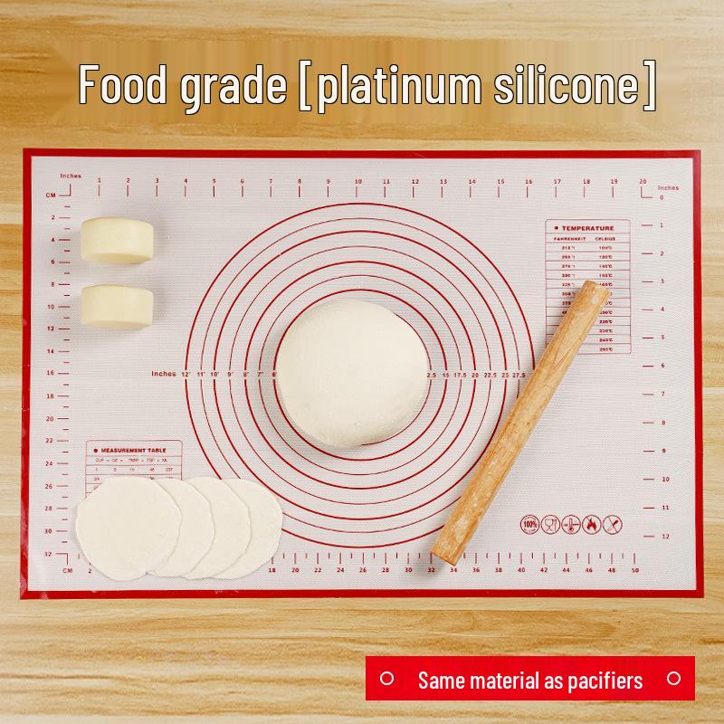 

Большой нескользящий силиконовый коврик для выпечки - Толстый, антипригарный, термостойкий коврик для замешивания для домашнего использования 26x29cm чёрный