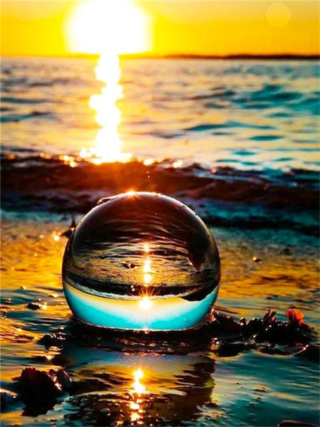 5D Diamond Painting New Arrivals Seaside Bubble Home Decor Full Square Round Embroidery Mosaic Beach Landscape Wall Art