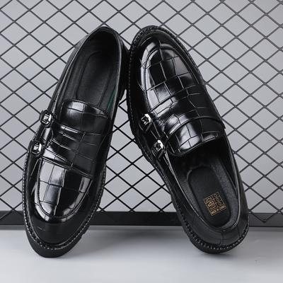 Mode Klassische Marke Retro Braun Dicksohlige Slipper Büro Herren Leder Freizeitschuhe Pendeln Vielseitig Herren Arbeitsschuhe Rutschfest