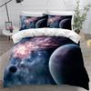 3D Fantasy Starry Sky Series Bedding Set Cosmic Planet Quilt Cover Pillow Case 2 or 3 Pieces AU240 * 270 Extra Large Size Home Decoration