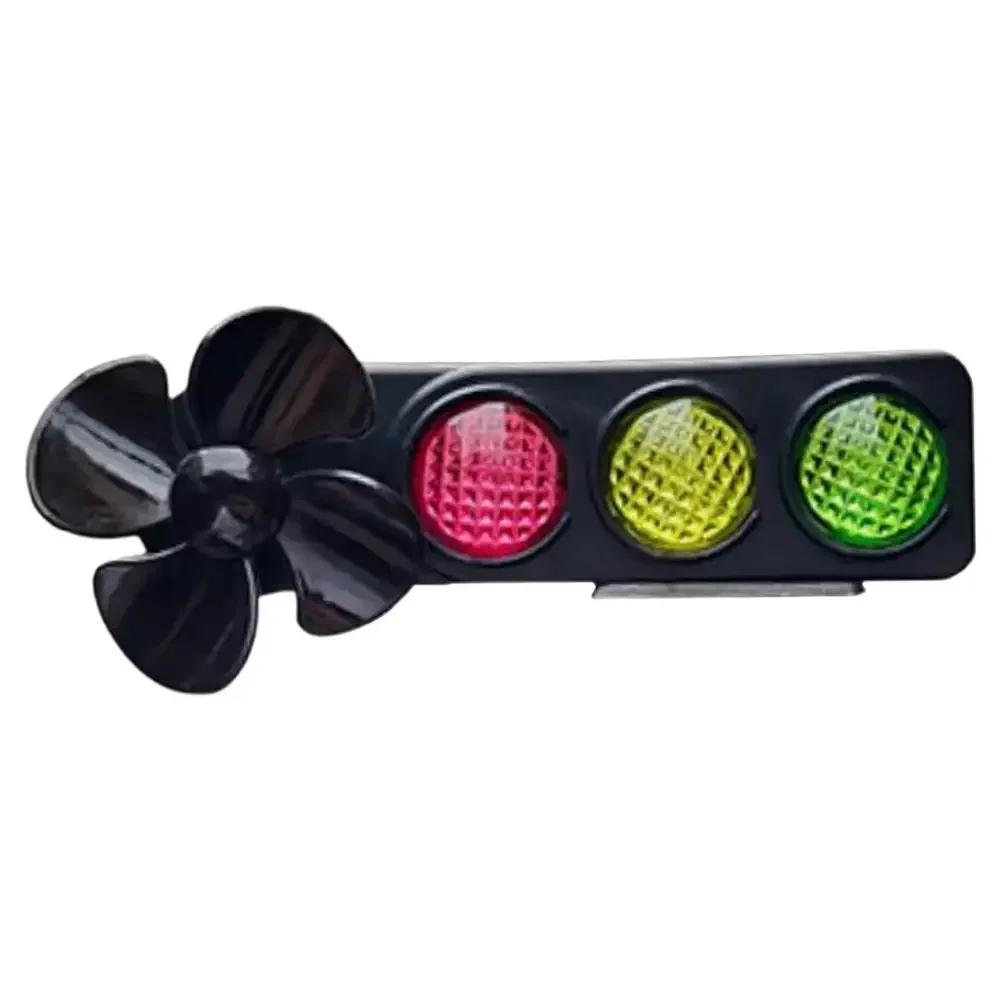 

1pcs Creative LED Bike Traffic Light Shaped Wind-Powered Warning Lights Decoration Cute Bike Ornament Motorbike Accessories Gift