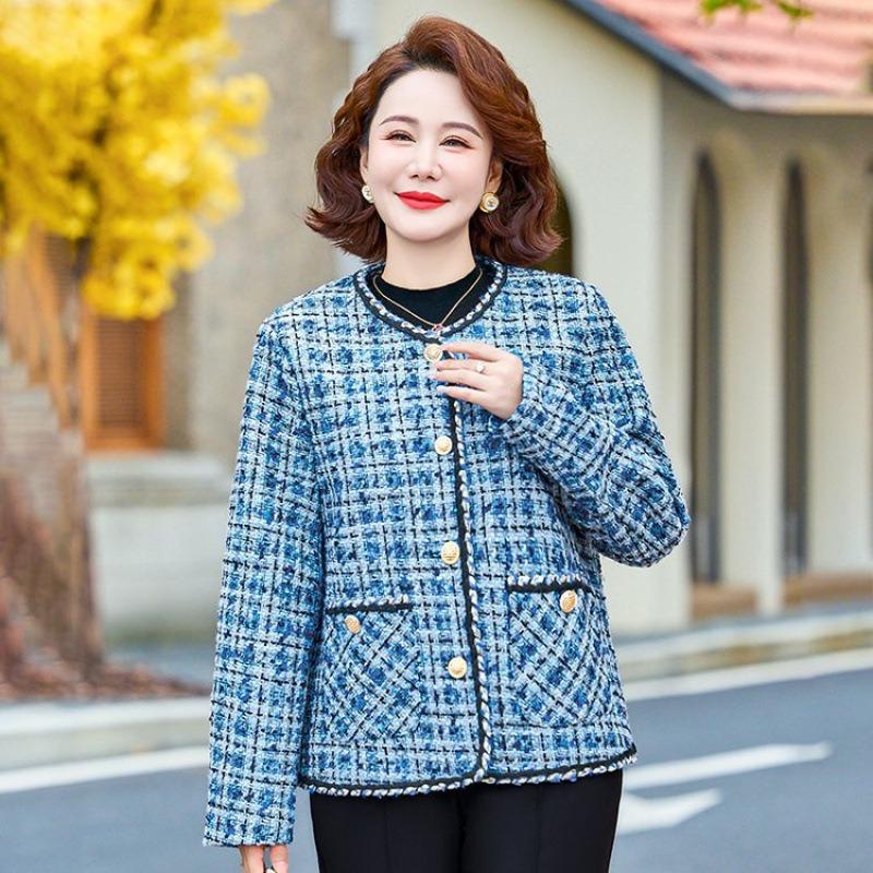 Mom Autumn Coat Short Top Medium and Old Women's Fashion Temperament Cardigan