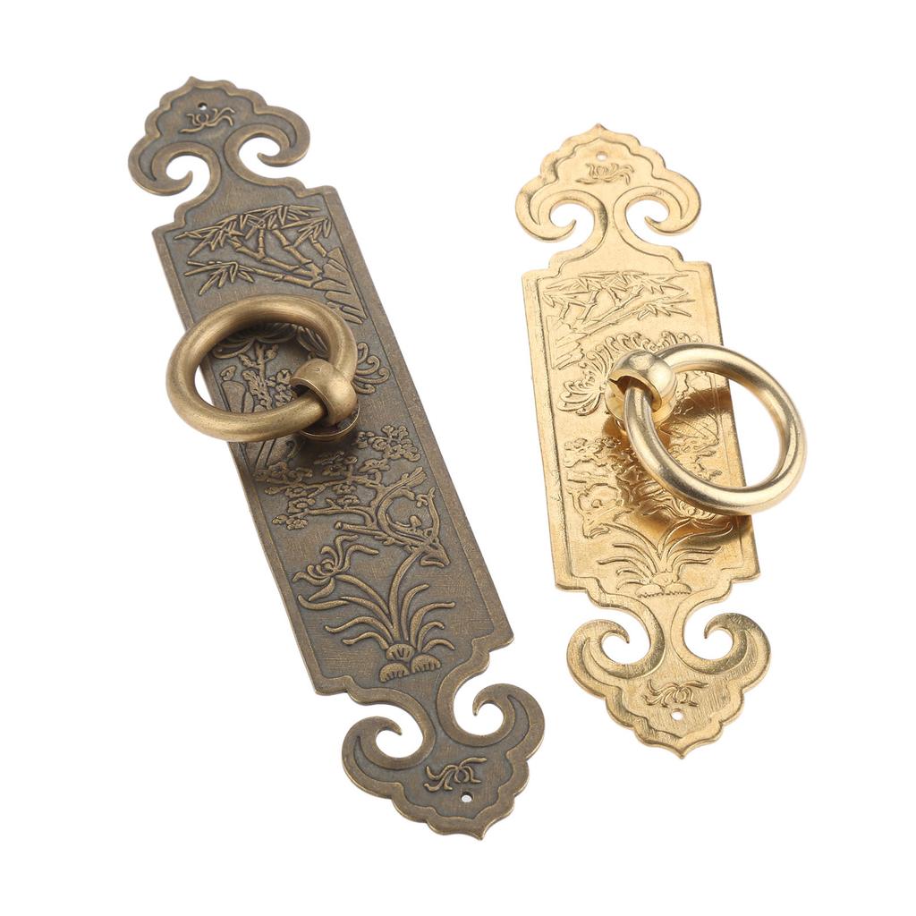 DRELD 2 Pezzi Maniglia Diritta per Mobili in Ottone Cinese Antico Ferramenta per Porte Manopola a Tirare in Rame per Cassetta di Legno 10cm/12cm/15cm
