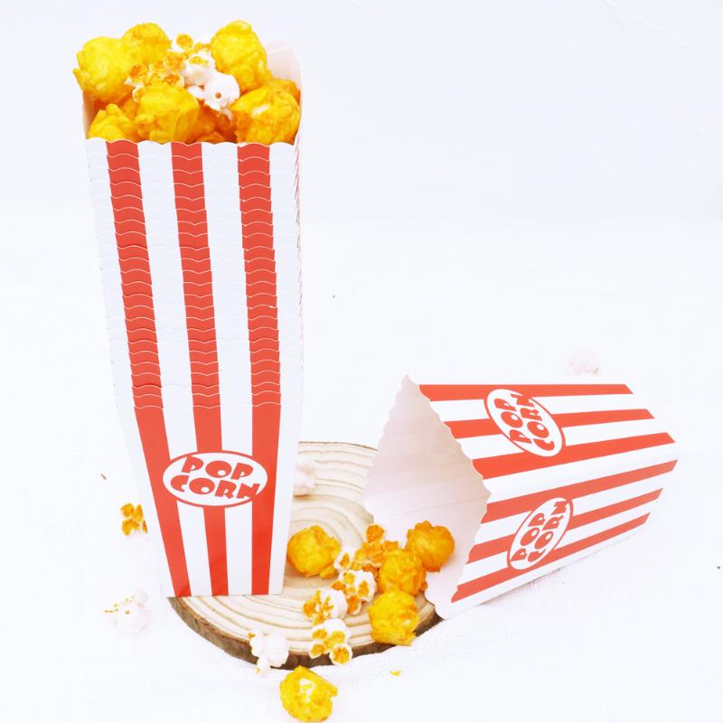 Affascinanti Scatole per Popcorn a Strisce da 20 Pezzi per Caramelle in Linea con i Temi delle Celebrazioni del Cinema