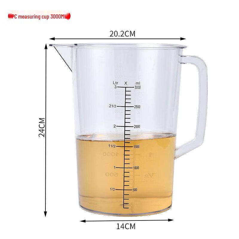 Yicang 3000ML Acrylic PC Measuring Cups with Scale, 10-Pack