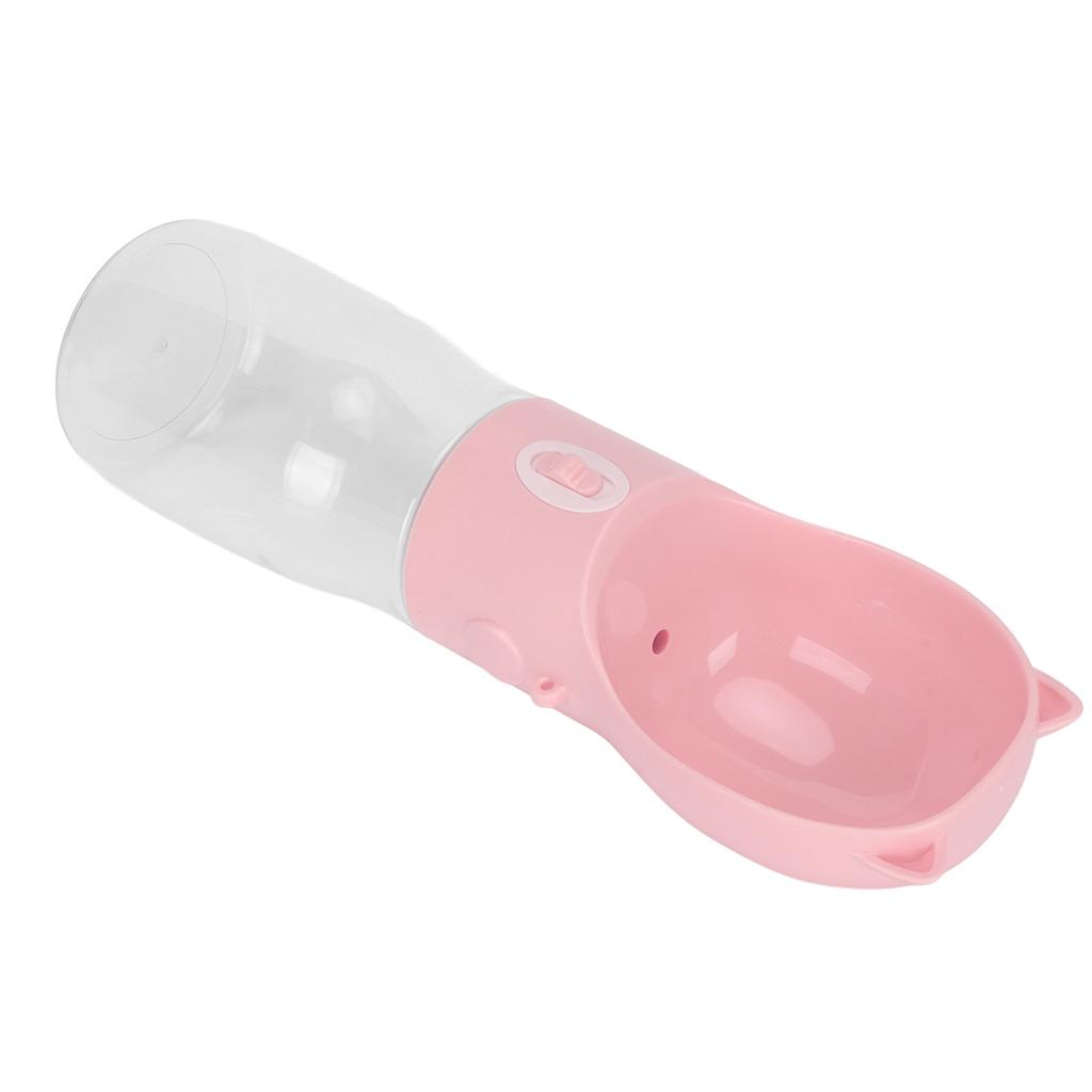 Dog Water Bottle Leakage Proof Dishwasher Safe Portable Pet Drinking Bottle for Cat Puppy Rabbit 380ml Pink S