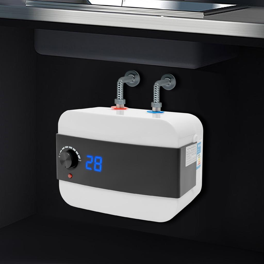 ABS Electric Water Heater,LED White Rectangle Mini-Tank Water Heater Knob Control Floor Mount for Bathrooms,Balconies