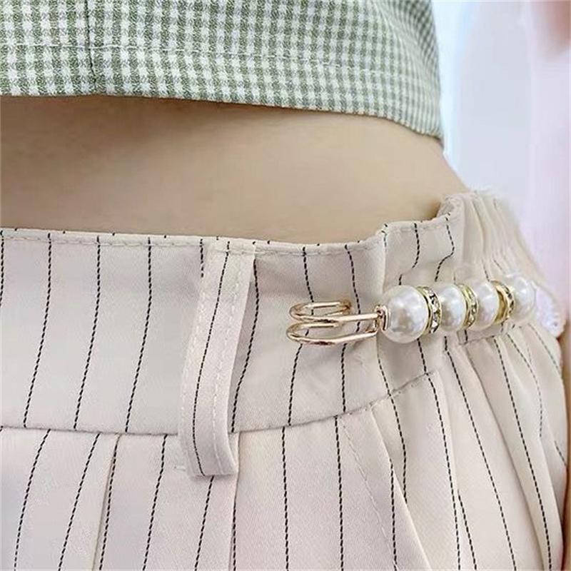 Faux Pearl Brooches Set Fashion Vintage Women Sweater Dress Waist Buckle Jeans Button Clothes Accessories Gifts