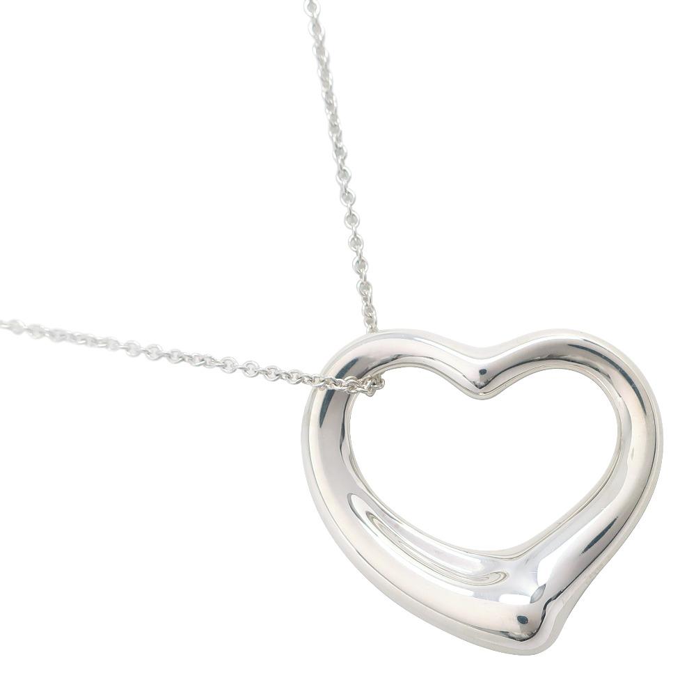 

TIFFANY&Co. Open Heart Large Necklace Elsa Peretti Silver925 heart 19.6g Women Used