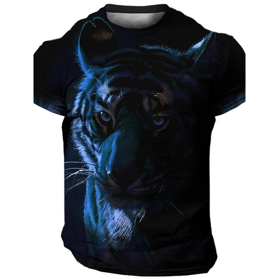 Round Collar Outfit 3d Print T Shirts Mens Casual Animal Cartoon Sportwear T Shirt Male Short Sleeve Summer Top Men