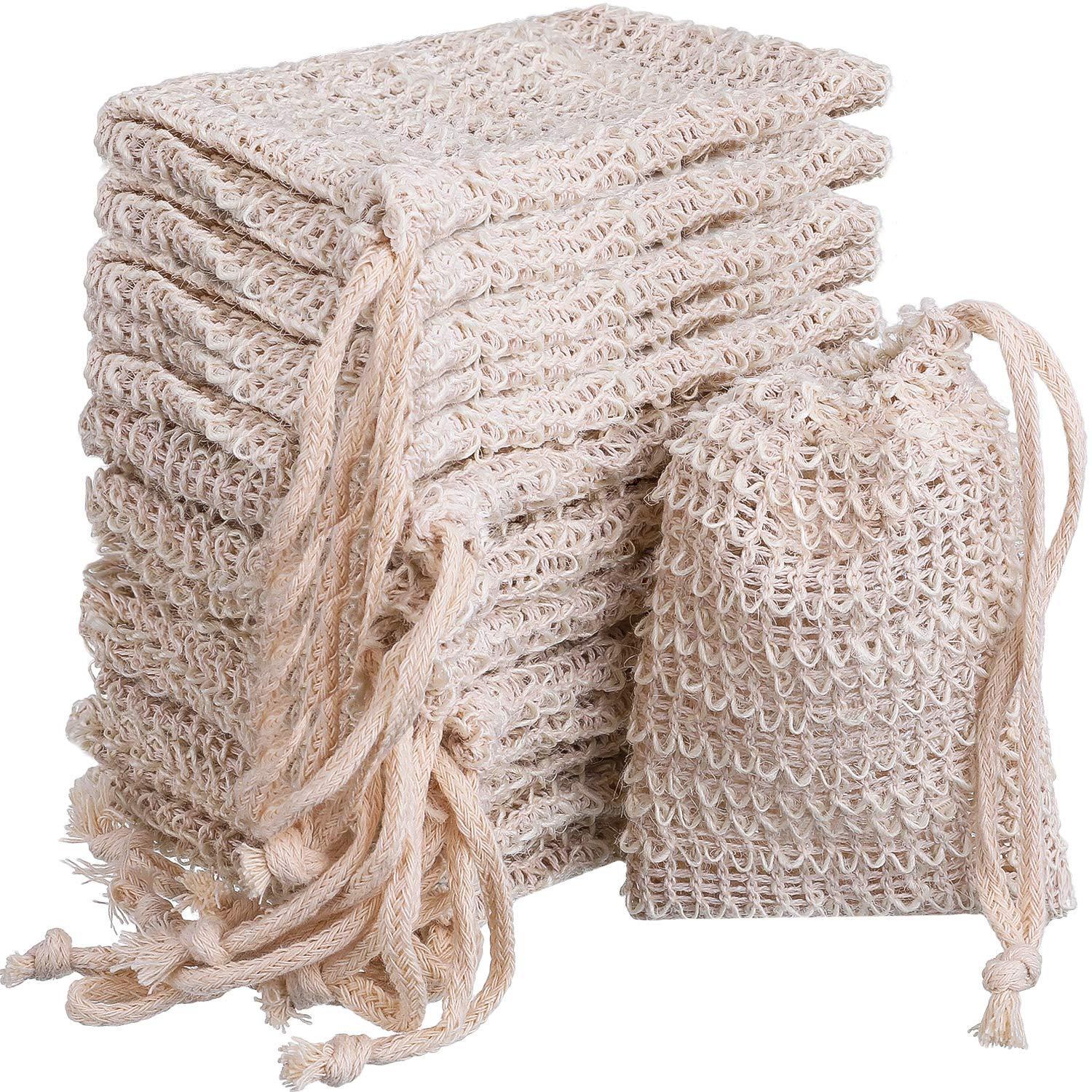 

Coffee Bead Cotton Soap Bag: Hangable Exfoliating Foaming Net for Bathroom Storage 9x14cm