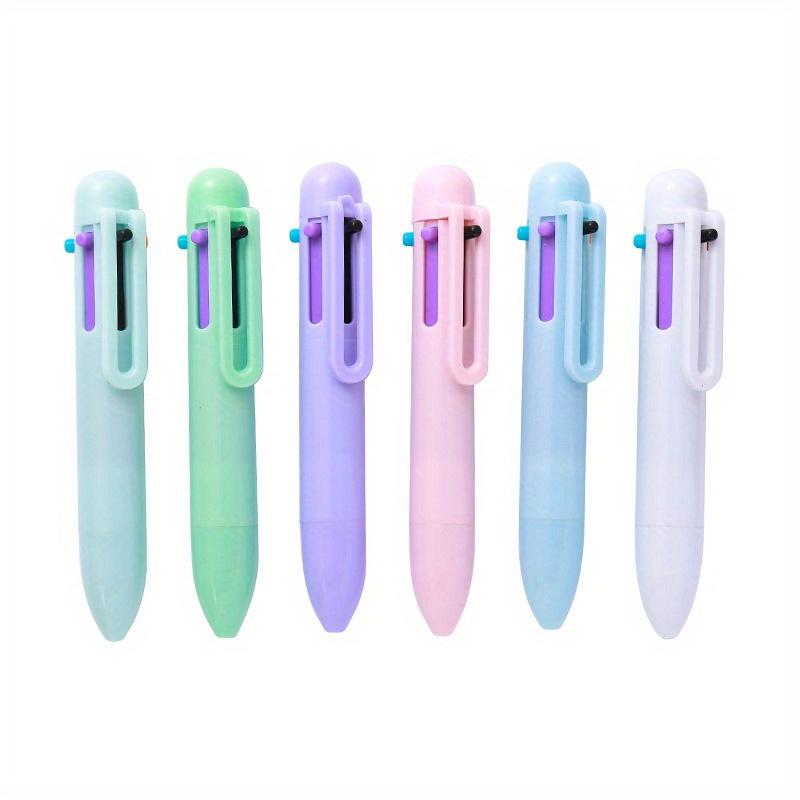 10pcs 0.5mm Macaron 6 Color Ballpoint Pen Mini Portable Pocket Stationery Writing Tool Color Ballpoint Pen
