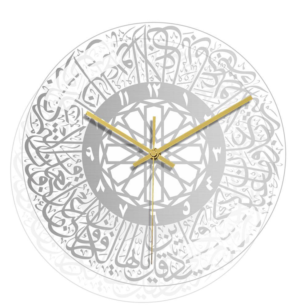 Silent Wall Clock Acrylic Three Dimensional Muslim Living Room Bedroom Dining Room Decoration