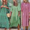 Plus Size Bohemian Lantern Sleeve Dress for Women