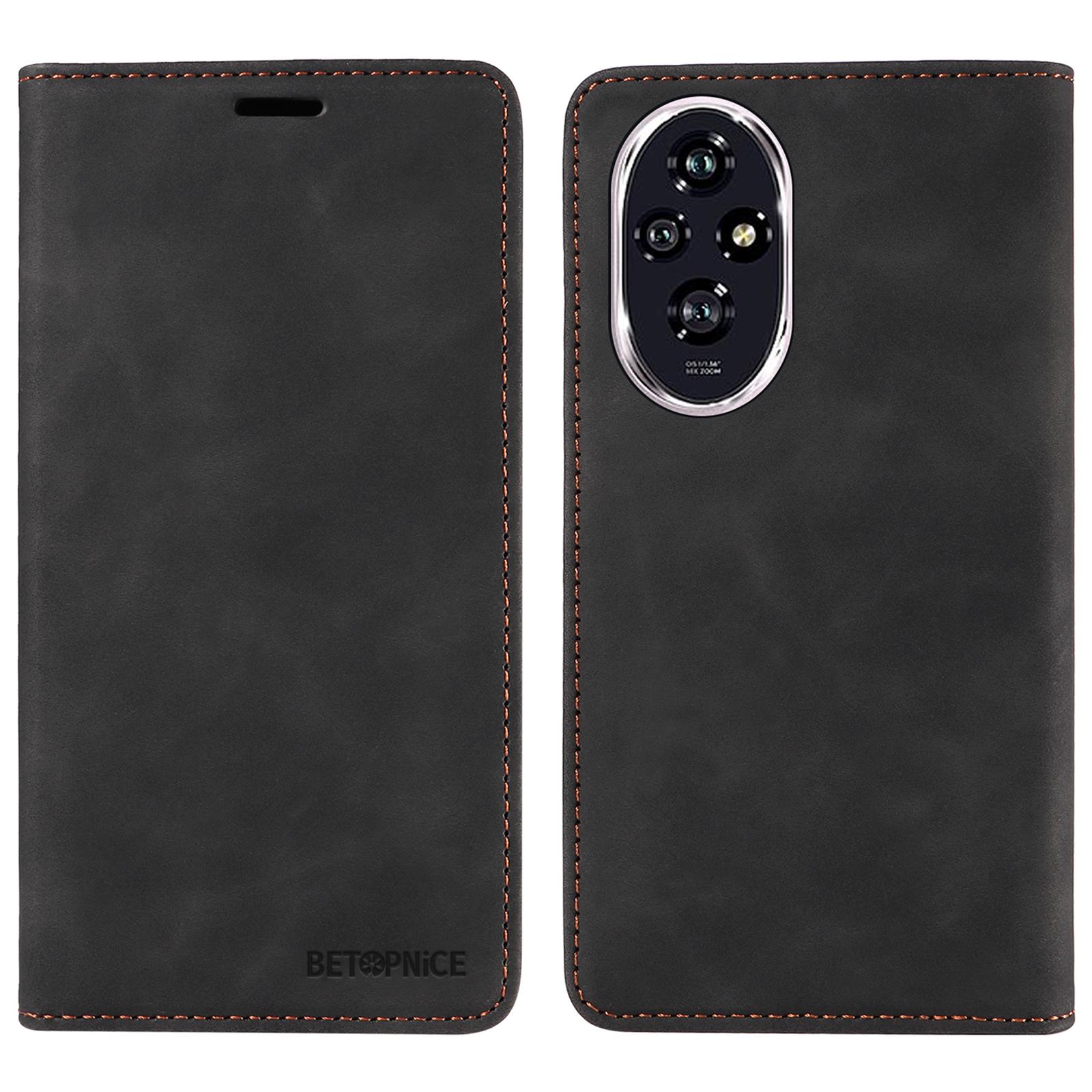 

BETOPNICE 003 Чехол для Honor 200 5G из искусственной кожи, откидной, с кошельком Black