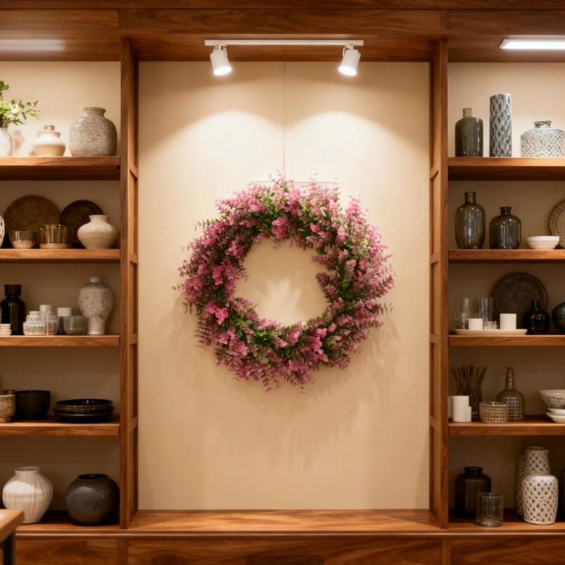Living room home decoration artificial plant garland gardening door decoration wreath eucalyptus grass ring