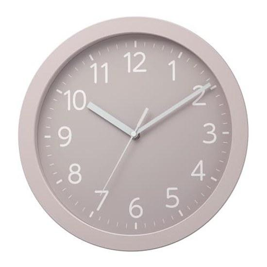 Rhythm Wall Clock Analog Quartz Silent Continuous Second Hand Easy-to-read Font Stylish Grayish Color Pink 32x5cm 8MGA43ND13
