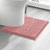 Toilet Mat U-Shaped Bathroom Carpet Bathroom Non-Slip Luxury Chenille Bath Mat U-Shape-Ultra Soft Absorbent Plush Carpet Washable Quick Dry