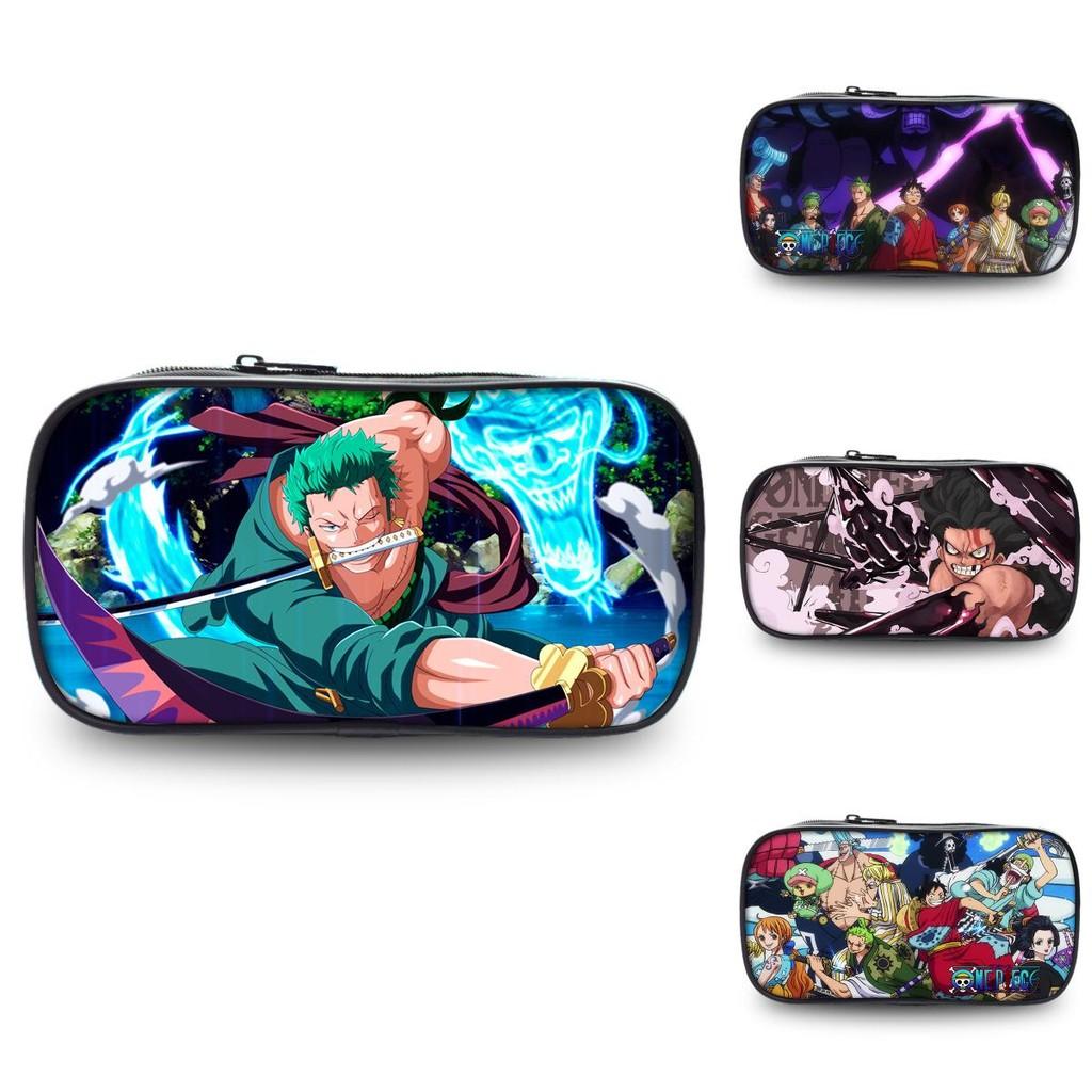 Durable One Piece Wano Themed Zoro Luffy Student Pen Bag With Prints