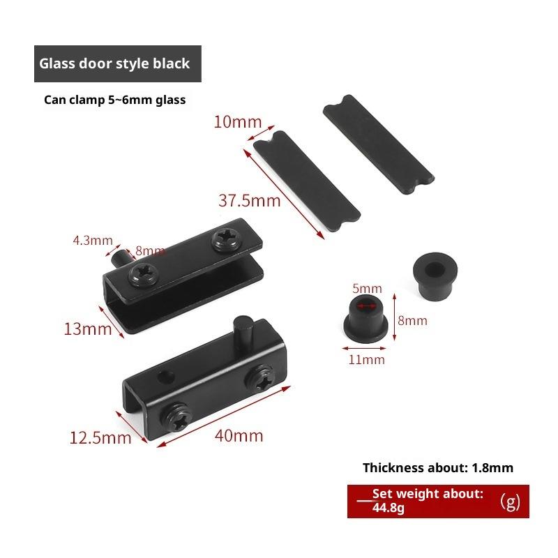 1 Set Easy Installation With No Drilling Needed Stainless Steel Glass Door Hinges Suitable For 5~6Mm Glass Pack Of 2