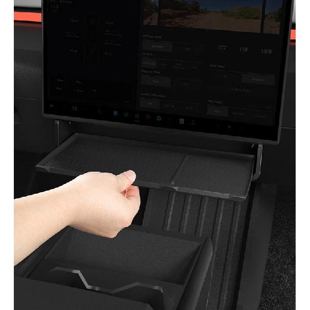 For Tesla Cybertruck 2025 Storage Box Storage Organizer Case Tray Under The Central Control Screen Behind The Screen Storage Box