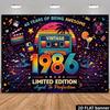 Druk Płaski 2D Tło 1986, Retro Lata 80. Tło na 40. Urodziny