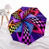 1pc Checkerboard AbstractArt Automatic Open/close Folding Umbrella, Compact Portable Travel Umbrella, Perfect Birthday/Christmas, Cute Umbre