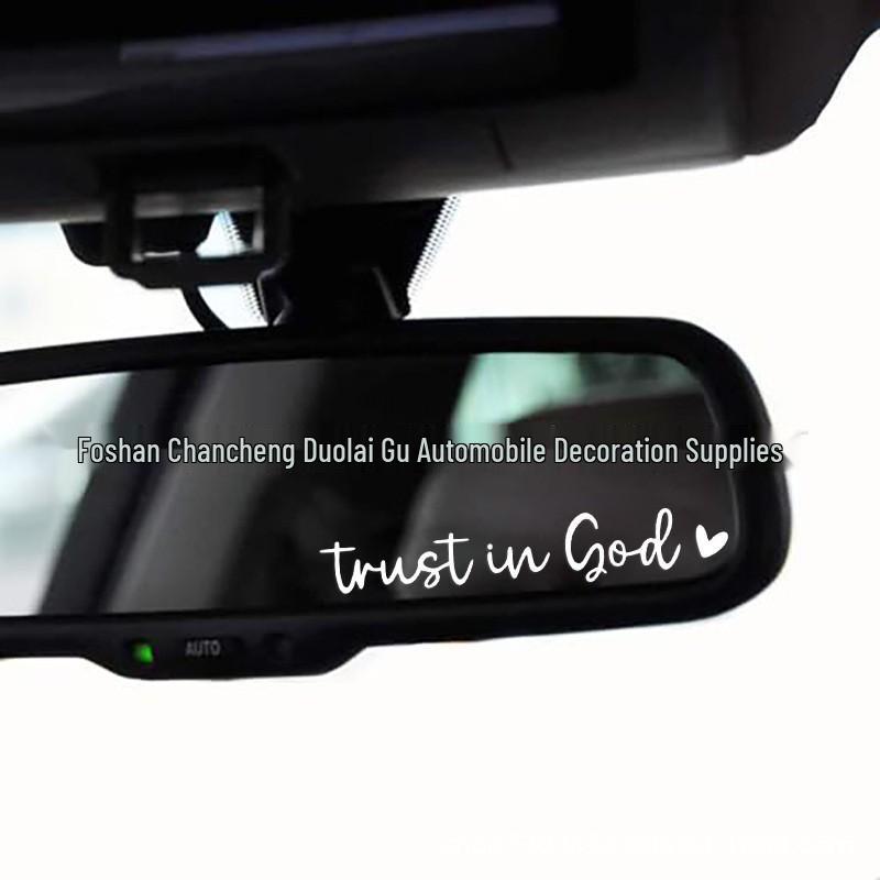 Cross Trust in God Decorative Mirror and Handle Accessories for Car and Home