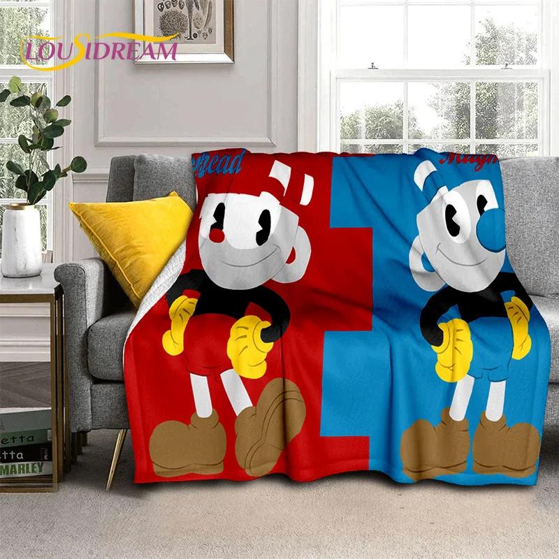 Cuphead Mugman 3D Game Gamer HD Blanket,Soft Throw Blanket for Home Bedroom Bed Sofa Picnic Travel Office Cover Blanket Kid Rest