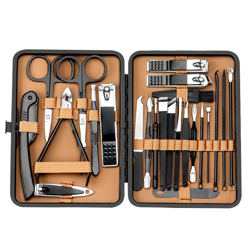 1SET/7PCS German High-end Semi-black Nail Clipper Set Full Set of Stainless Steel Nail Art Tools