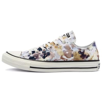 Chuck Taylor All Star Зручні Кольоровий Принт Нековзкі Стійкі до Стирання Низькі Еспадрильї Жіночі Білі Сині