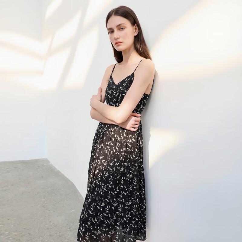 Sancai Women's V-Neck Floral Print 100% Cotton Cami Dress