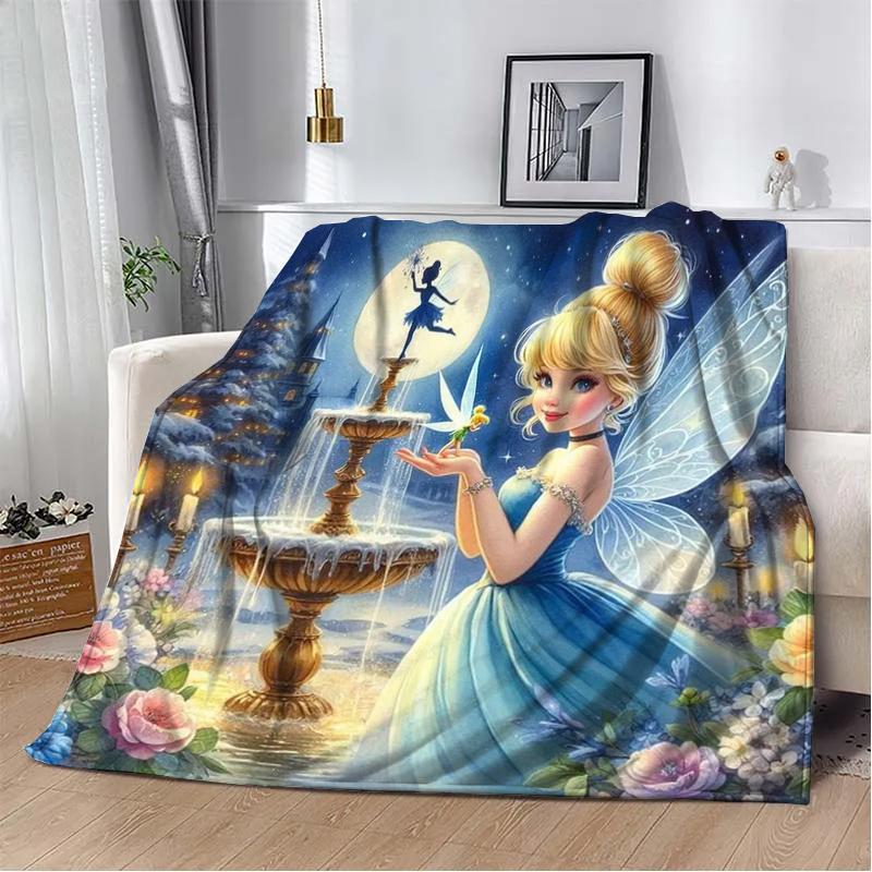 31 Style Disney Tinker Bell Printed Kids Blanket Soft and Warm Bedding for Bed Sofa Outdoor Travel Picnic Cover Blanket Gift Art