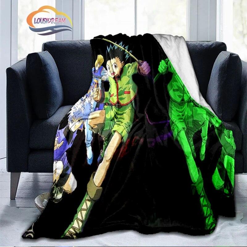 Trendy Japanese Anime Hunter x  Flannel Blanket3D Printed Coverlet Travel Camping for Adults and children Cashmere blanket