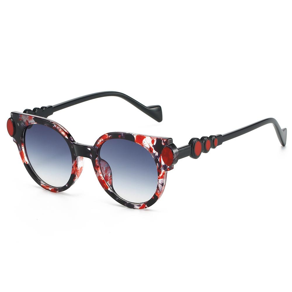 

New Retro Gradient Cat Eye Women Sunglasses Brand Fashion Trend Leopard Design Personality Men Sun Glasses Uv400 as picture
