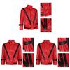 Michael Jackson Red Leather Jacket Cosplay Costume For Halloween Party Stage Performance