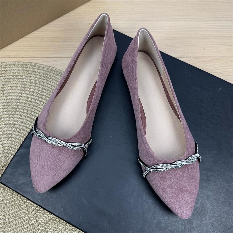 Fashion Flat Shoes for Women Spring  Autumn 2025 New Pointed Soft Soled Professional Work Shoes Black Plus Size Women's Shoes 42 43 44
