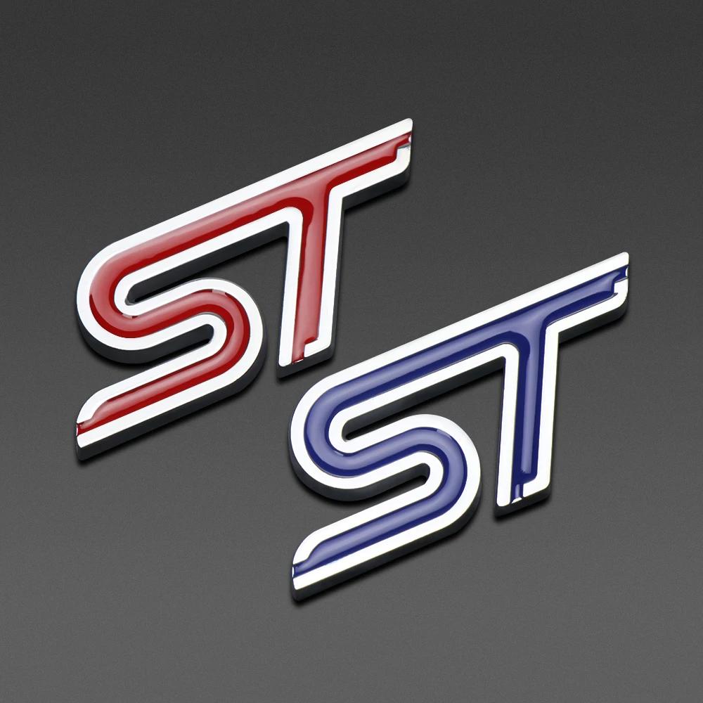 1 buc. Emblema ST din aliaj de aluminiu pentru mașină Autocolant Decal Decorativ pentru Grila Față Caroserie Portbagaj Pentru TAURUS Shelby Edge Ecosport Kuga Mustang