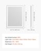 LED Bathroom Mirror 3 Colors Anti-fog Wall Mounted Vanity Mirror 60 x 80cm