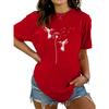 Sommer Rundhals Zwei Vogelmuster Druck Top Modische Lässige Kurzarm Damen T-Shirts