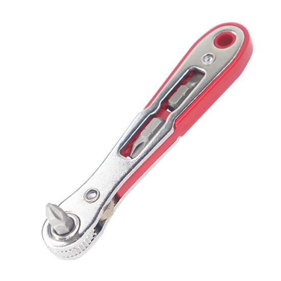 Skraldenøkkel med sklisikkert håndtak Dobbelthodet design Kompakt bærbar Forover Revers Kryssalbue Flat hodenøkkel